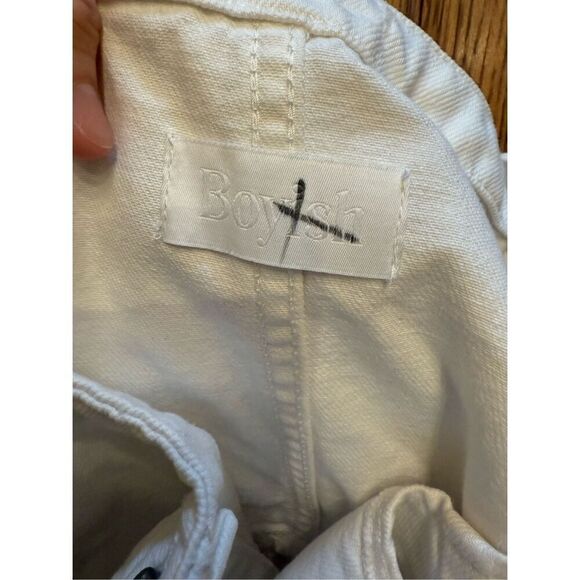 Boyish White Denim Button Front Square Neck Sleeveless Kennedy Mini Dress Small - Picture 6 of 6